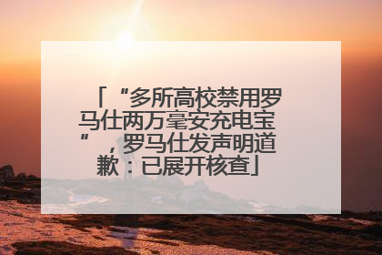 “多所高校禁用罗马仕两万毫安充电宝”，罗马仕发声明道歉：已展开核查